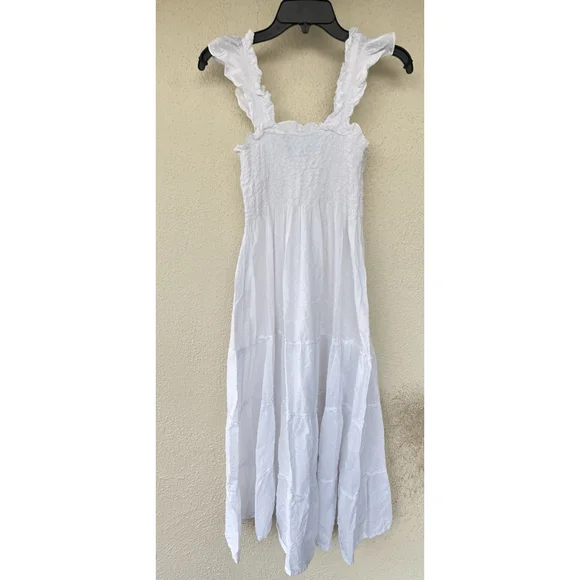 Hill House The Ellie Nap Dress Sheer White Swiss Dot M Prairie Cottage Tradwife - Picture 6 of 11